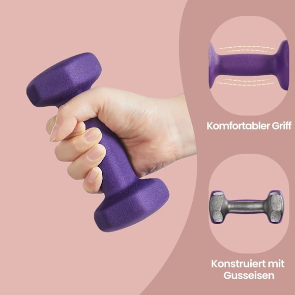 Rootz Dumbell Set - Gratis vikter - Träningsvikter - Neoprenbeläggning - 13,5 cm x 6,5 cm - Perfekt för styrketräning och träningspass
