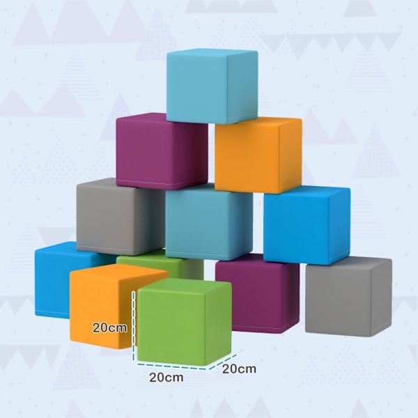 Rootz Soft Building Block Set - Skumblock - Pedagogisk leksak - Balans & koordinationsutveckling - 20cm x 20cm x 20cm