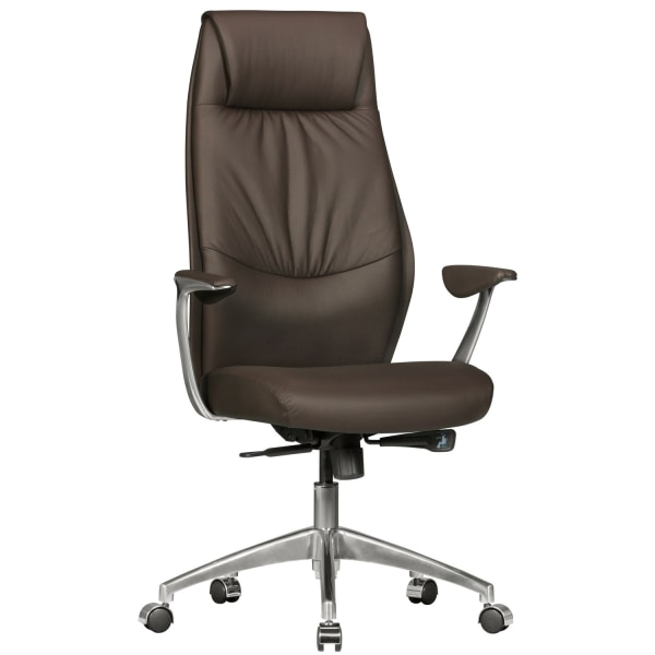Rootz XXL Executive Chair - Kontorstol - Ægte læderstol - Komfortabelt bredt ryglæn - Justerbar 3-trins synkron mekanisme - Anti-Shock funktion - 58cm