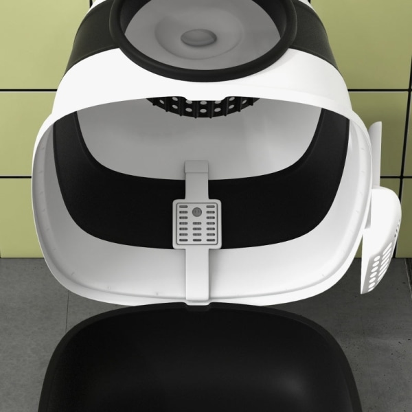 Rootz PawHut Cat Toilet - Kattebakke - Cat Loo - Forhindrer affaldsspredning - Lugtkontrol - Nem rengøring - 52cm x 41cm x 38cm - Plast, ABS