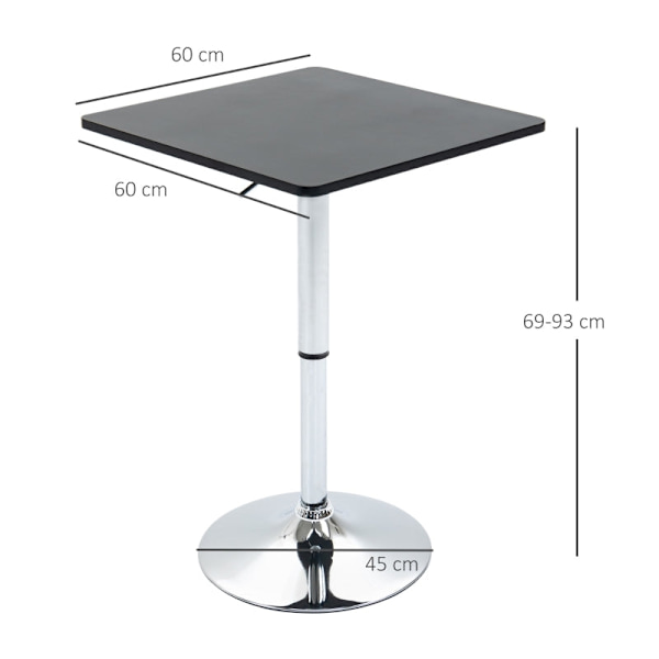 Rootz höjdjusterbart barbord - Pubbord - Cocktailbord - Stabilitet & hållbarhet - 60L x 60W x 69-93H cm