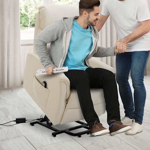 Rootz Stand-up Aid Stol - Beige - Pu, Skum, Staal - 31,49 cm x 37 cm x 40,94 cm