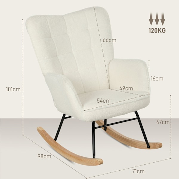 Rootz gungstol fleece look - ergonomisk fåtölj - avkopplande stol - stöder kropp - 98d x 71W x 101h cm