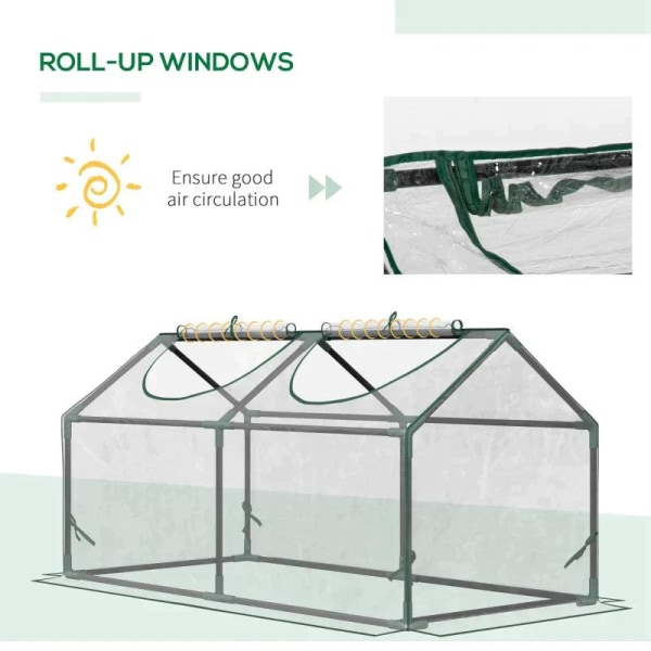 Rootz Greenhouse - Folieväxthus med fönster - PVC-växthus - Tomathus - Kallram - Transparent - 120 x 60 x 60 cm