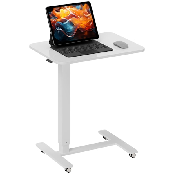 Rootz Steh Desht Højde Justerbart skrivebord - Mobil bærbar bord - Ergonomisk arbejdsområde - Sit/Stand Option - White - 65 cm x 48 cm x 70-110 cm