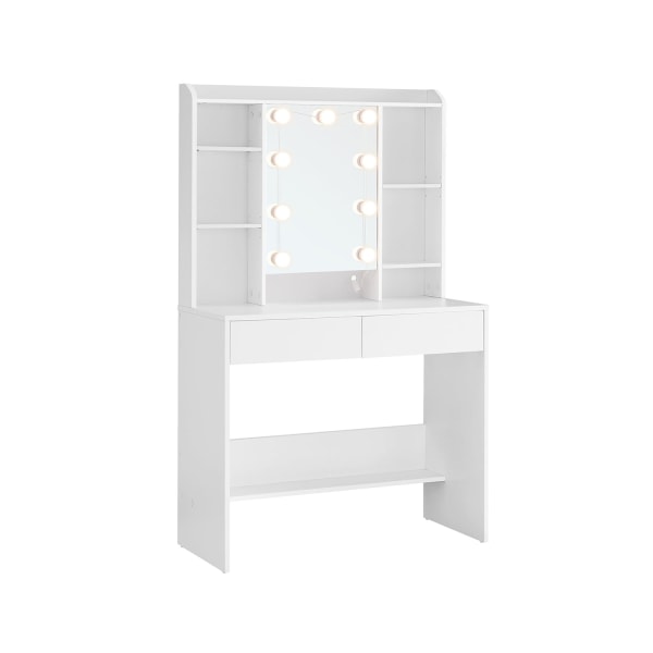 Rootz Toiletbord - Vaskebord - Makeup Skrivebord - Spånplademateriale - Rummelig opbevaring - Nem montering - Anti-tip funktion - Cloud White - 40 cm