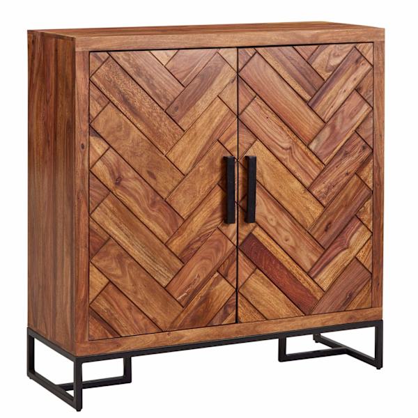 Rootz skoskåp massivt sheesham trä 100x105x10 cm skoställ stängt - Design sko byrå med hylla - Skoförvaring hall byrå för skor hög