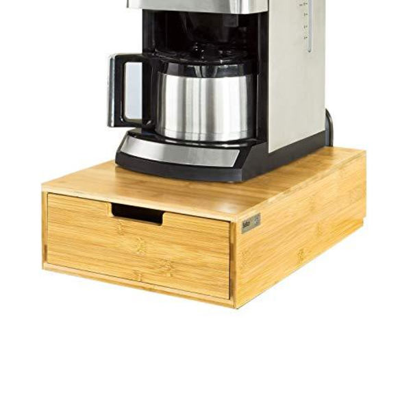 Rootz Kaffemaskine Stand & Kaffe Pod Kapsel Teposer Skuffe Box Holder Skab-Bambus