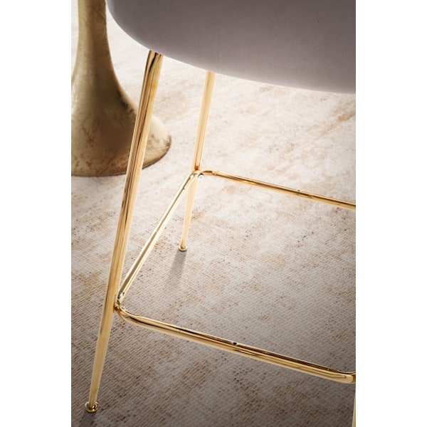 Rootz Velvet Barstolar - Skandinavisk Design - Counter Height Stolar - Hög komfort - 50cm x 102cm x 50cm