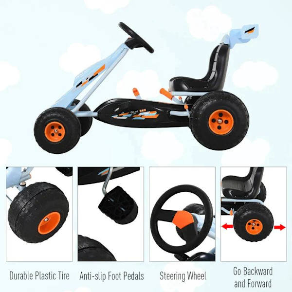 Rootz Go-kart - Lasten ajoneuvo - Lasten lelu - Säädettävä istuin - Lasten - Lasten auto - 97 x 66 x 59 cm