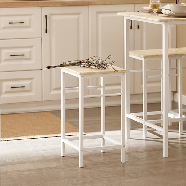 Rootz 5-delade barbordsset - Bistrobord - Matsalsset - Robust metallstomme - MDF-fanerskiva - Mångsidig design - Perfekt för små utrymmen - Bord: 100c