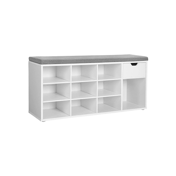 Rootz-kenkäpenkki - Pehmustettu penkki - Kengänjärjestin - E1-luokan puu - Kompakti muotoilu - Siisti säilytysratkaisu - 104cm x 30cm x 48cm