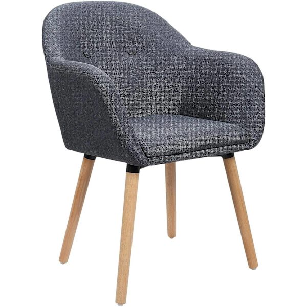 Rootz Ergonomic Chair - Kontorstol - Lounge Chair - Komfortabel linnedpolstring - Holdbare massive træben - Alsidigt design - 40cm x 40cm x 82cm