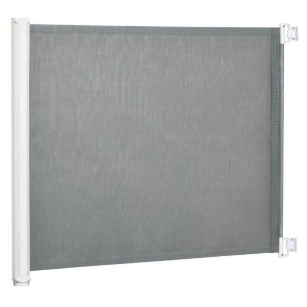 Rootz Säkerhetsport - Dörr och trappgrind - Rullbar enhandsmanövrering - PVC - Grå - 5,5-115L x5,5W x 82,5H cm