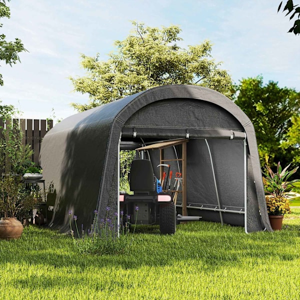 Rootz Garden Storage Telt - Työkaluteltta - Asennettu autotalli - UV -resistentti - 300L x 450b x 230h cm - harmaa