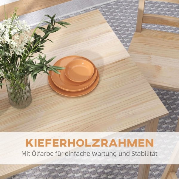 Rootz 5-delad matbordsset - Matsalsmöbler - Matsalsset i furu - Utrymmesbesparande design - Högkvalitativa material - Golvskydd - Bord: 118L x 73W x 7