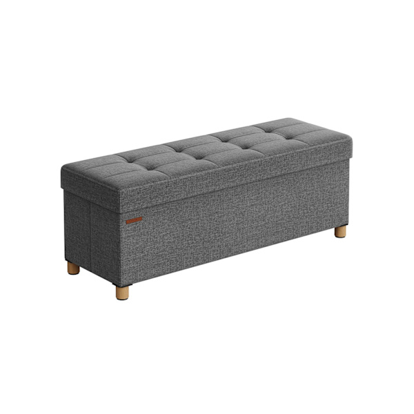 Rootz förvaringsbänk - ottomansk - hopfällbar stol - linneimitation - skum - MDF - 38 cm x 110 cm x 40 cm - 10 kg - 300 kg Kapacitet