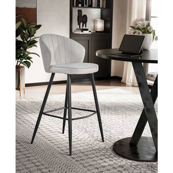 Rootz Scandinavian Design Barstolar - Modern Pall - Sammetssits - Hög komfort - 56cm x 102,5cm x 52,5cm