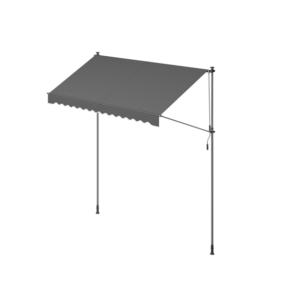 Rootz Clamp-markis med vev - Utomhustak - Solskydd - Pulverlackerat stål - Aluminiumlegering - Polyester - Justerbar höjd - Enkel vevmanövrering - Sto