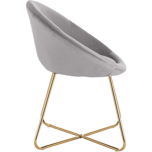 Rootz Set med 6 matstolar - Sammetsklädd - Metallram - Exceptionell komfort - Hållbar och stabil - Enkel montering - 76cm x 36cm x 40cm