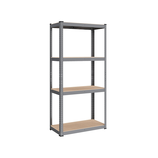 Rootz Grey Opbevaringsstativ - Reol - Metalramme - Heavy Duty - 40 cm x 80 cm x 160 cm - Galvaniseret stål - MDF - 10 kg - 130 kg Kapacitet - 520 kg S