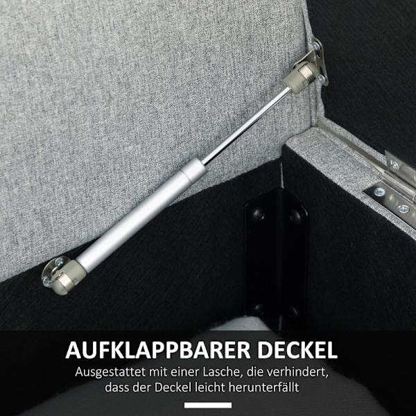 Rootz polstret sengebænk med opbevaring - Soveværelsesbænk - Entrébænk - Skjult opbevaring - Komfortabelt stof - 140 cm x 49 cm x 68 cm