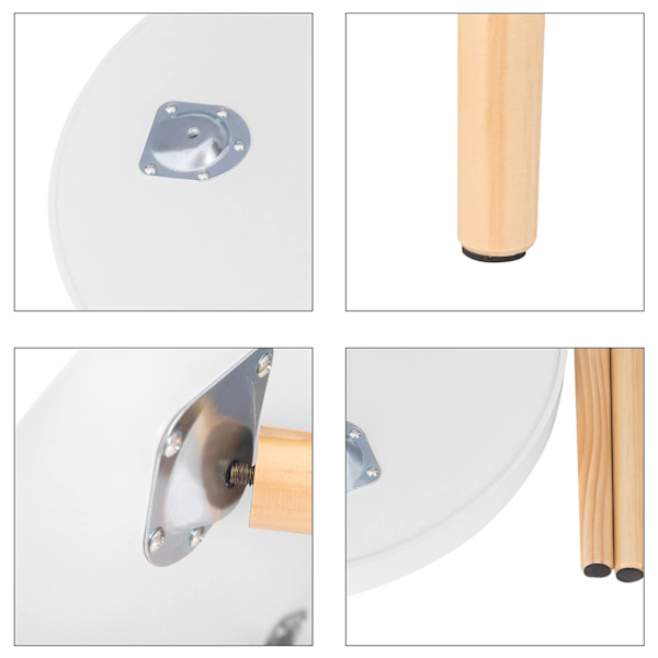 Rootz sidebord - kaffestativ - sengebord - dagligstue accent - lounge stativ - endebord - hvid - 50 x 44 cm (ø x H)