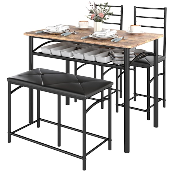 Rootz 4 -delad matsal - Space Saving Möbler - Compact Dining Set - Komfort sittplatser - 100 cm x 60 cm x 74,5 cm bord