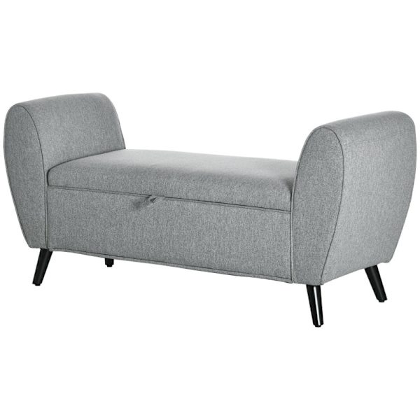Rootz polstret sengebænk med opbevaring - Soveværelsesbænk - Entrébænk - Skjult opbevaring - Komfortabelt stof - 140 cm x 49 cm x 68 cm