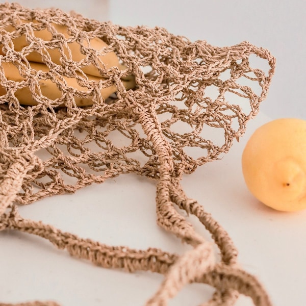 Rootz Raffia String Bag | Käsinkudottu uudelleenkäytettävä ruokalaukku CANANG