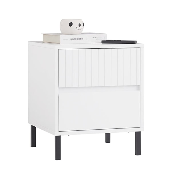 Rootz Bedside Table - Nightbord - End Table - Organized Storage - 40x48x40cm - Industrial Style - Safe & Sturdy MDF