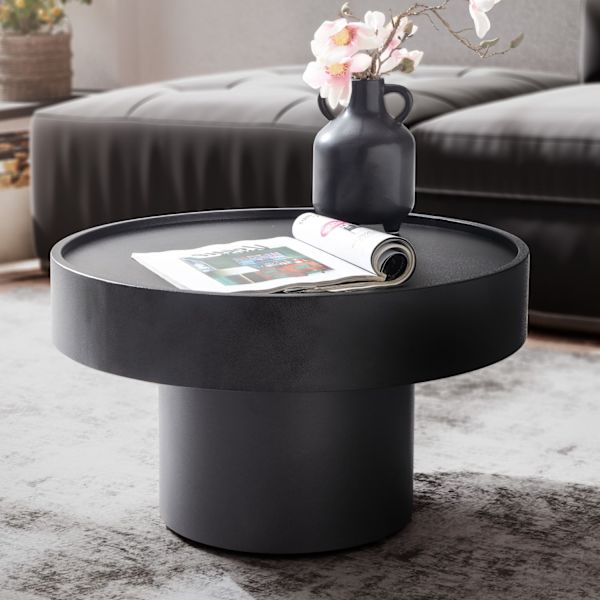 Rootz Modern Design Sofabord - Rundt bord - Svampeform - Håndlavet - Skridsikre knopper - Højdejusterbare knopper - Pulverlakeret jern - 60 cm x 60 cm