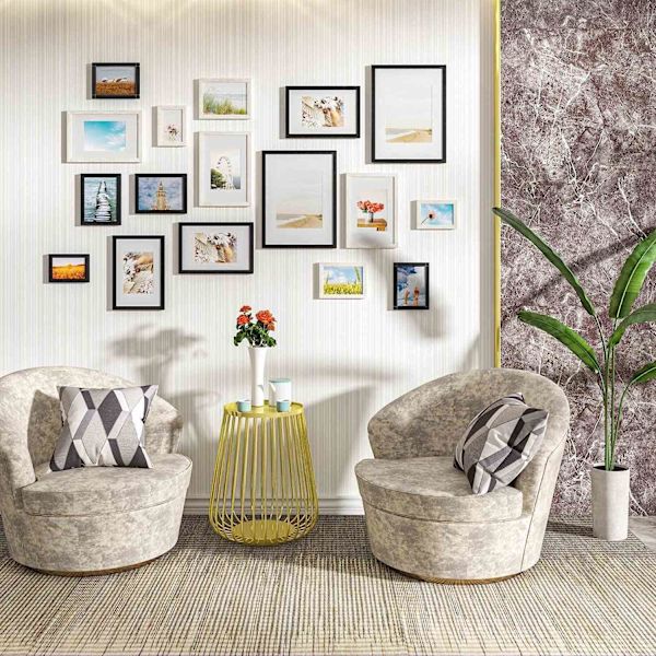Rootz Premium billedrammer - Fotorammer - Displayrammer - Holdbar E1 MDF - Alsidig væg- og hyldemontering - Beskyttende plexiglas - Flere størrelser f