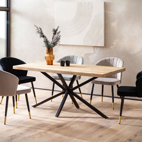 Rootz Industrial Spisebord - Rektangulært bord - Træbord - Håndlavet - 180 cm x 90 cm x 76 cm