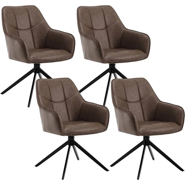 Rootz Matstol - Snurrstol - Vadderade säten - Vintage konstläder - 58cm x 86cm x 63,5cm