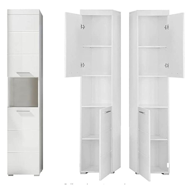 Rootz Badeværelsessæt - Badeværelsesskabe - Højglans - 163 x 190 x 34 cm White High gloss