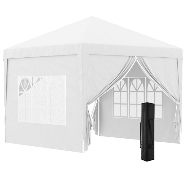 Rootz Pavilion öltält - Partytält - Event Shelter - Hög stabilitet - Snabbinstallation - Väderskydd - 2,95 m x 2,95 m x 2,58 m - Vit