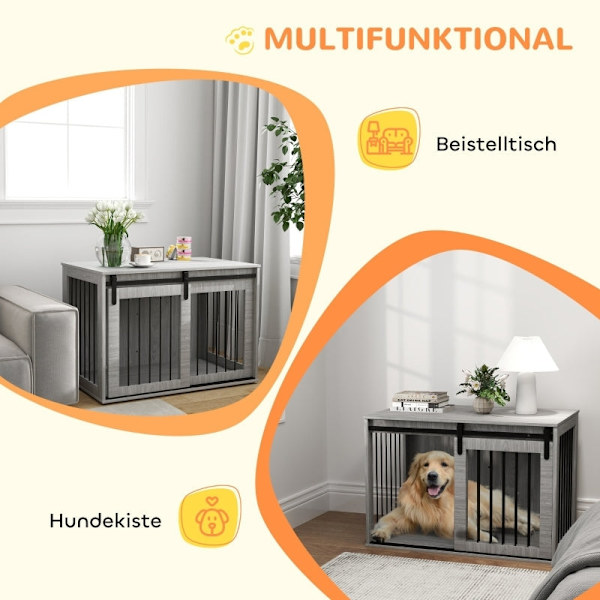 Rootz Hundekasse - Husdyrbur - Husdyr - Luftig ventilation - Staldkonstruktion - 98 cm x 58 cm x 61 cm