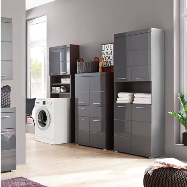 Rootz Väggskåp - Badrumsskåp - Högblank - 73 x 77 x 23cm White High gloss