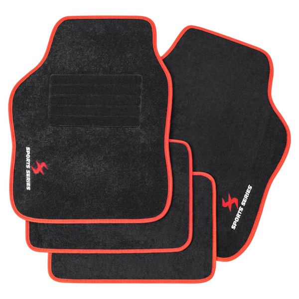 Rootz auton lattiamatot - Ajoneuvojen matot - Auto Mat Collection - Jokasään suojat - Sisätilojen suojat - Ajonvahvistimet - Punainen - 65,5x45 cm & 3