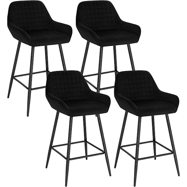 Rootz Barstol - Bordskammel - Fløjlsstol - Komfortabel & Ergonomisk - Holdbar og stabil - Alsidigt design - 32,5 cm x 37 cm x 91 cm (Sædehøjde 64 cm)