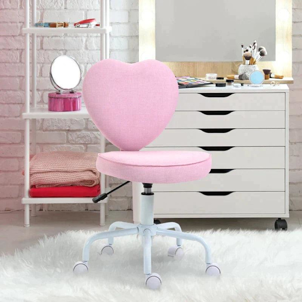 Rootz Skrivebordsstol - Stol drejelig - Stol Computer - Stol - Stolesæde - Pink - 40 x 50 x 79-89 cm