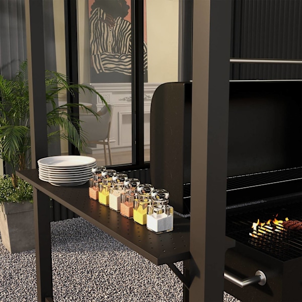 Rootz Grill Pavilion - Outdoor Shelter - BBQ Gazebo - Stålramar - Solskydd - 1,1 m x 2,3 m - Grå