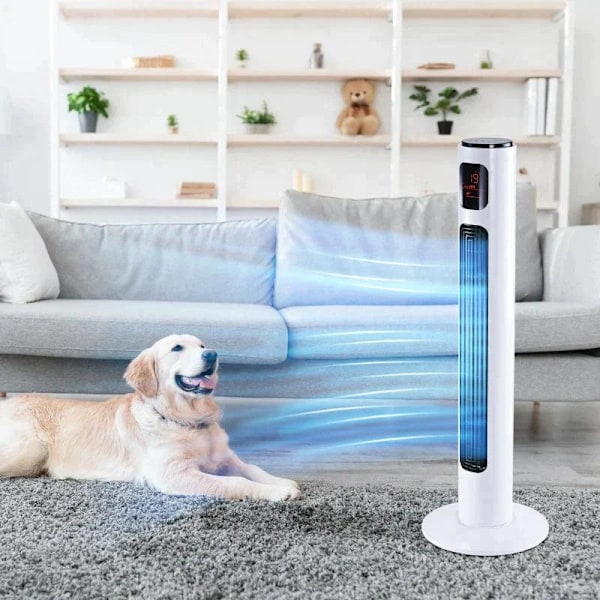 Rootz Tower Fläkt - Piedestal Fläkt - Vardagsrum - Sovrum - Kontor - ABS plast - Vit + Svart - 96 cm