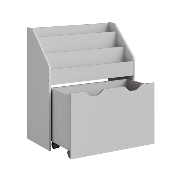 Rootz Children's Dove Grey Hylde - Børne reol - Opbevaringsorganisering - MDF spånplade - Anti-Tip - Nem montering - 29,5 cm x 62,5 cm x 70 cm