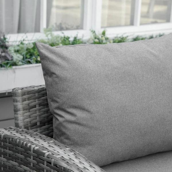 Rootz Luxury Poly Rattan Havemøbelsæt - Havemøbler - Havesæt - Loungesæt - Loungemøbler med sidebord - Sædehynde - Grå - 136W x 65D x 71H cm