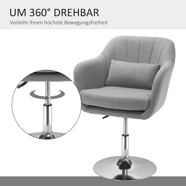 Rootz arbetspall - Snurrstol - Bänkstol - Barstol - Justerbar i höjdled - 360° vridbar - Maximal komfort - 60W x 60D x 79-91H cm - Linneliknande polye