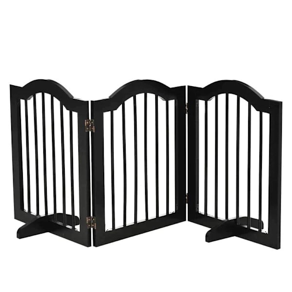 Rootz Dog Gate - Dog Barrier Safety Gate - Hundevagt - 3-delt gitter - Barrier Door Safety Gate - Sort - 154,5 x 29,5 x 61 cm
