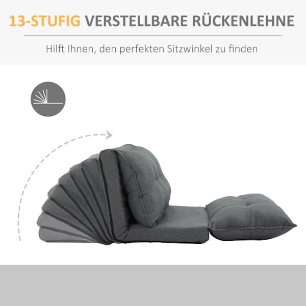 Rootz Elegant Grey Chauffeuse Gulvsofa - Justerbar afslappende stol - Læselænestol - Metalstruktur - 100L x 71W x 54H cm