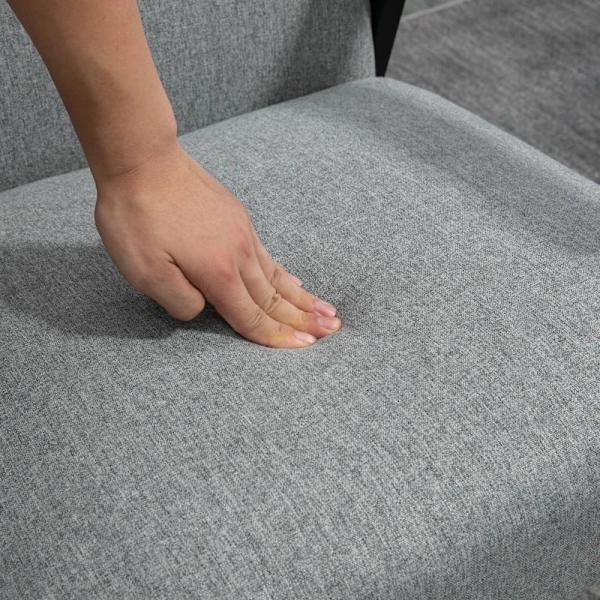 Rootz Accent Chair In Scandi Design - Fåtölj - Accent Chair - Linnelook - Gummiträ - Grå + Svart + Brun - 64,5L x 70W x 83,5H cm